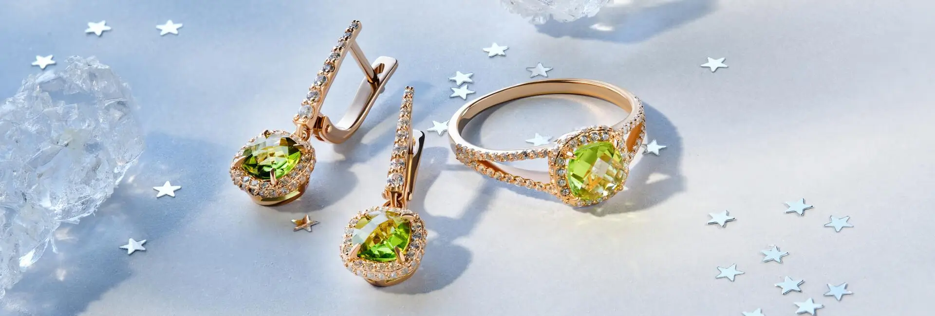 Green Peridot Jewelry Set